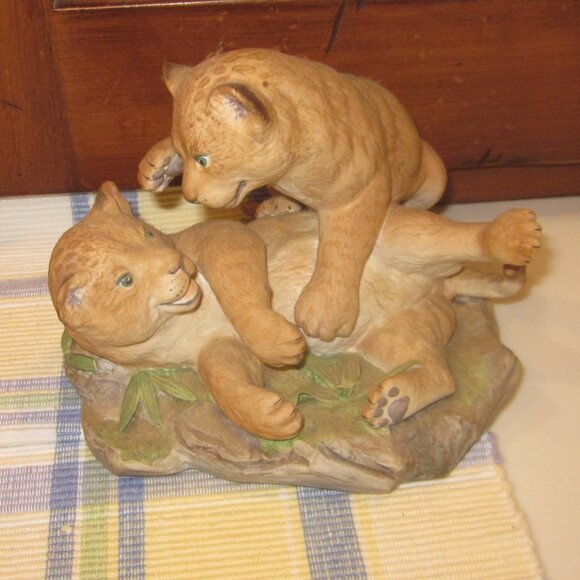 Franklin Porcelain Other - Lion Cubs Porcelain Sculpture